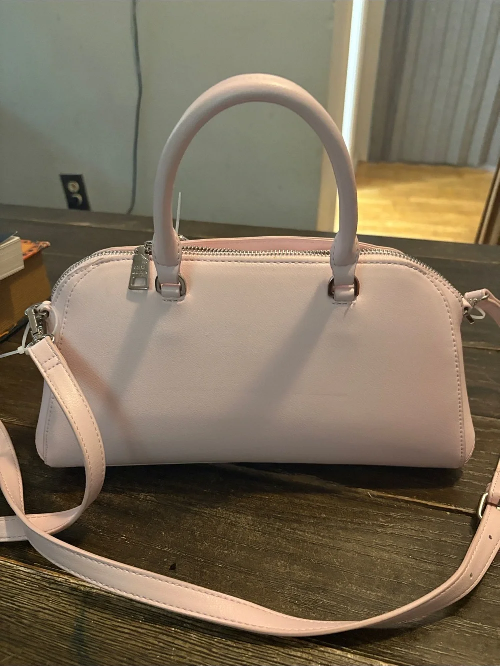 Steve Madden Pale Pink Satchel with Charm Accent